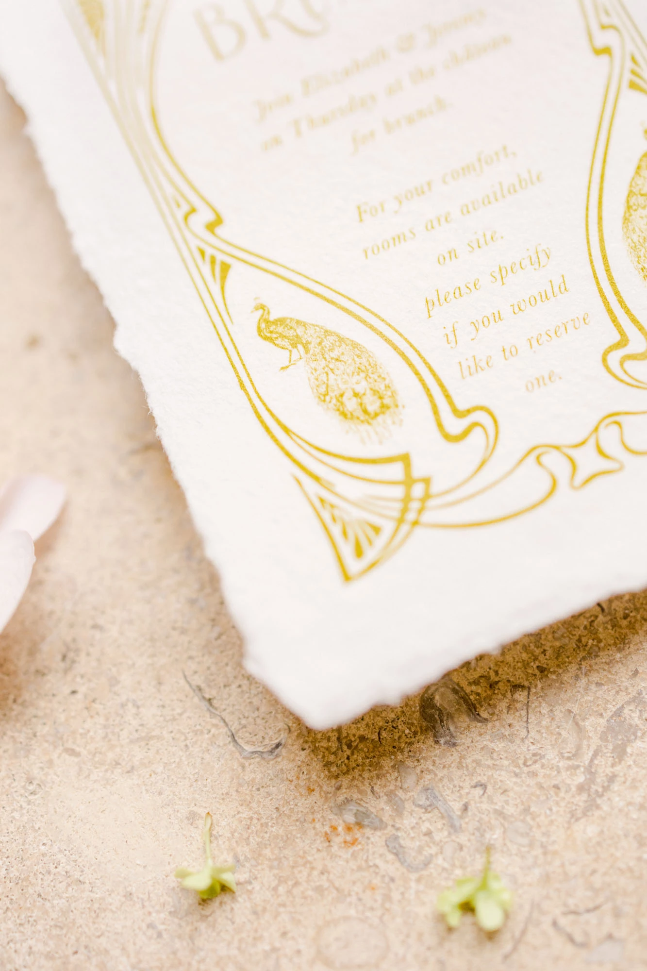 papier faire-part de mariage beige marron gris